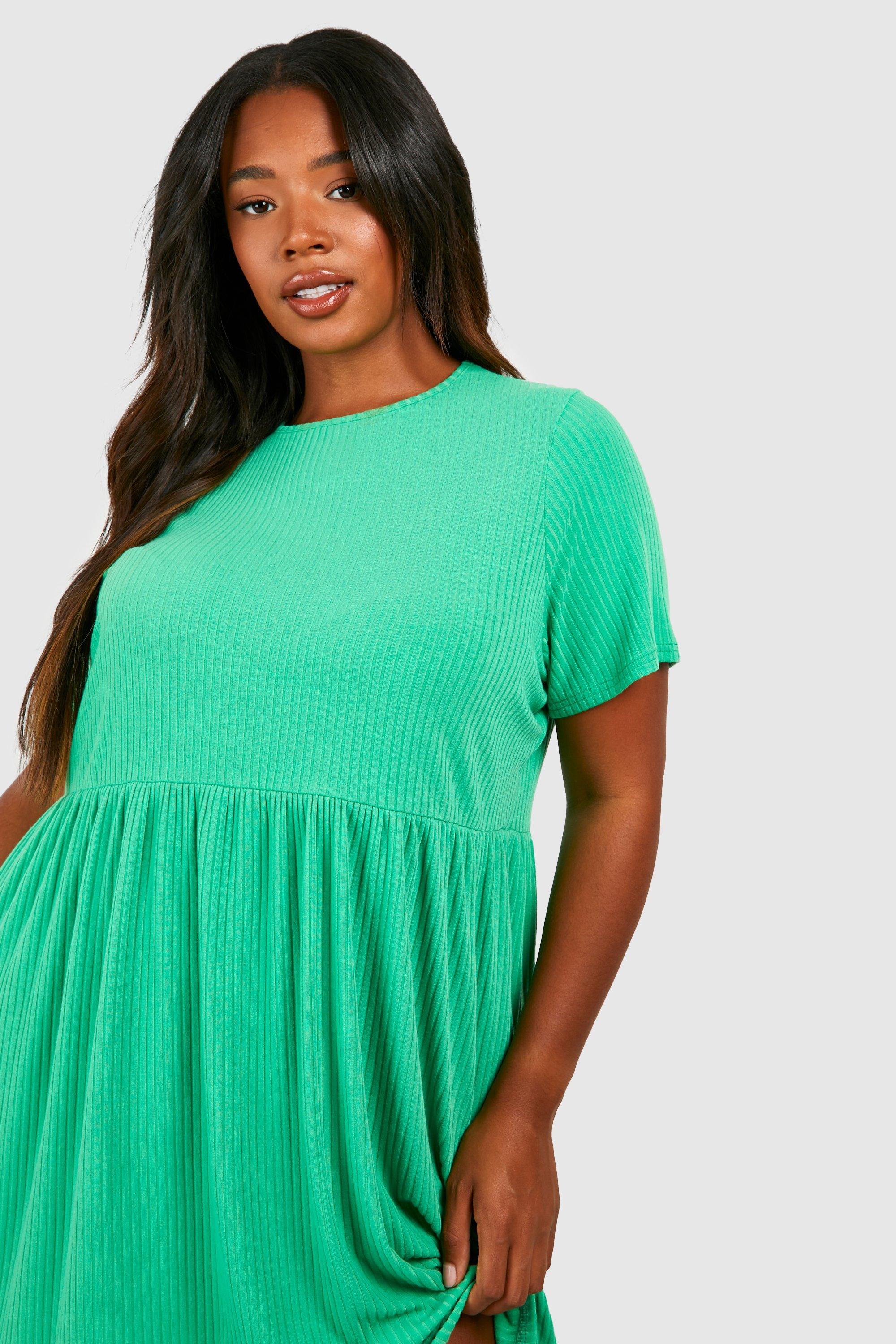 Lime green t shirt dress 2024 plus size